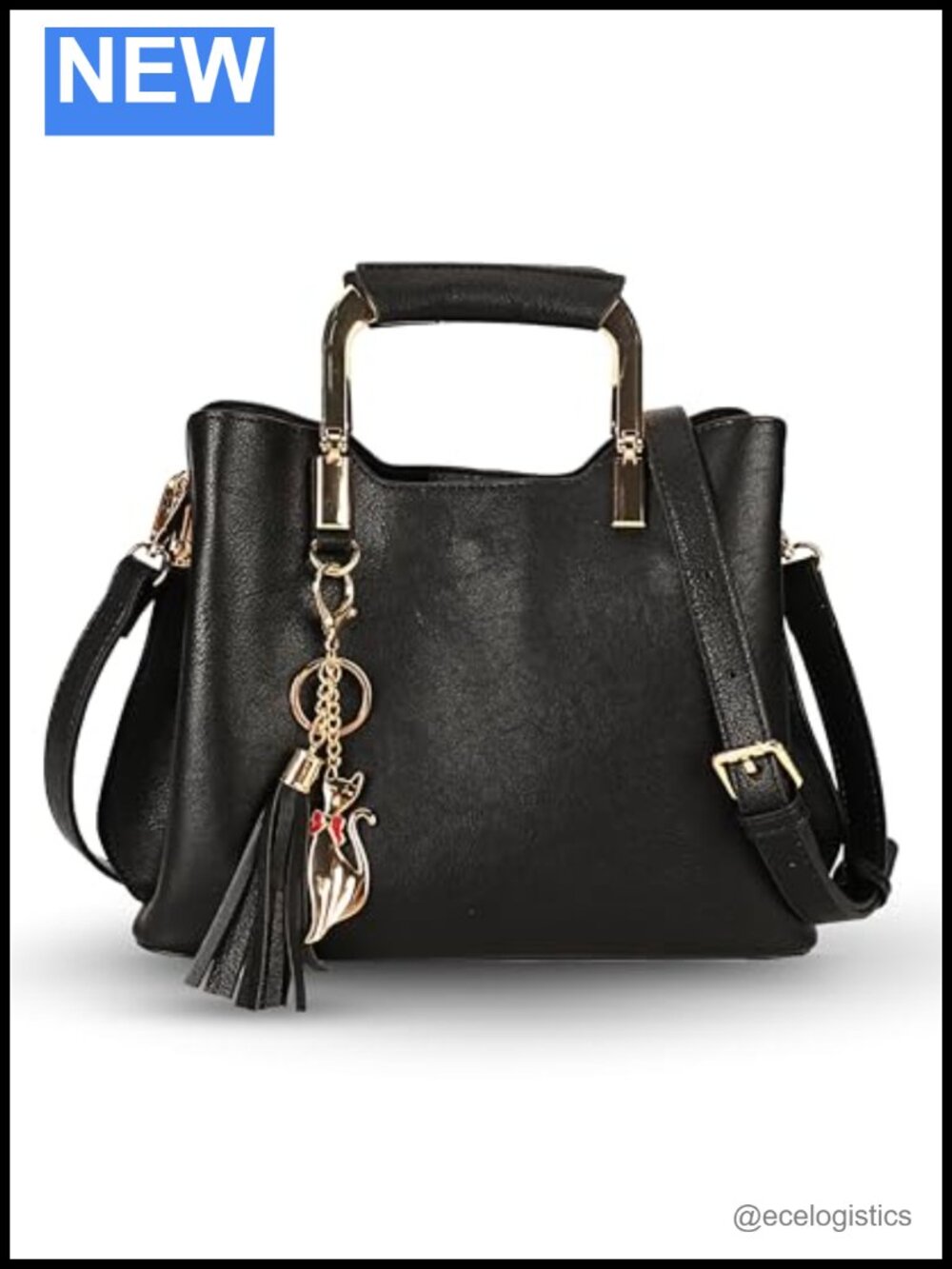 Vegan Leather Top Handle Handbag Crossbody Small Purse with Compartments